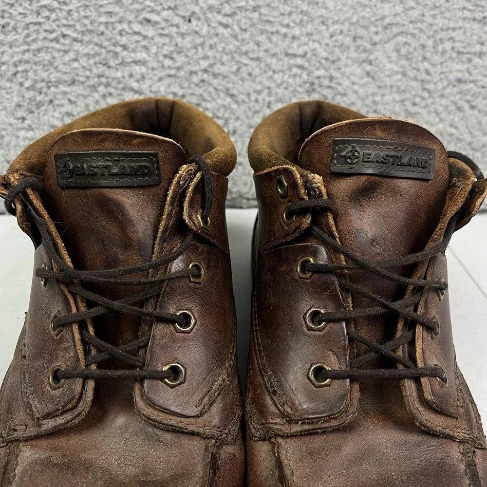 Vintage Eastland Boots Men's 11 D Brown Leather Ankle‎ Boot Lace Up Casual